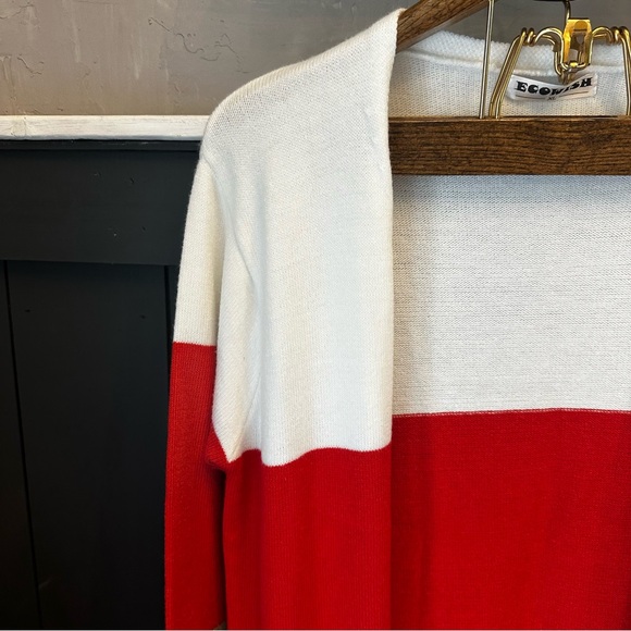 Ecowish Size XL Open Front Colorblock Long‎ Cardigan - Picture 8 of 14